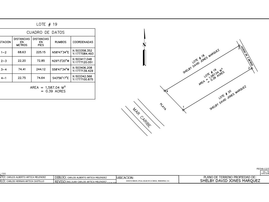 Listing ID: URE0648, David's Beach Utila, Bay Islands, HN - Sunset Shore, Lot 19, Photo #