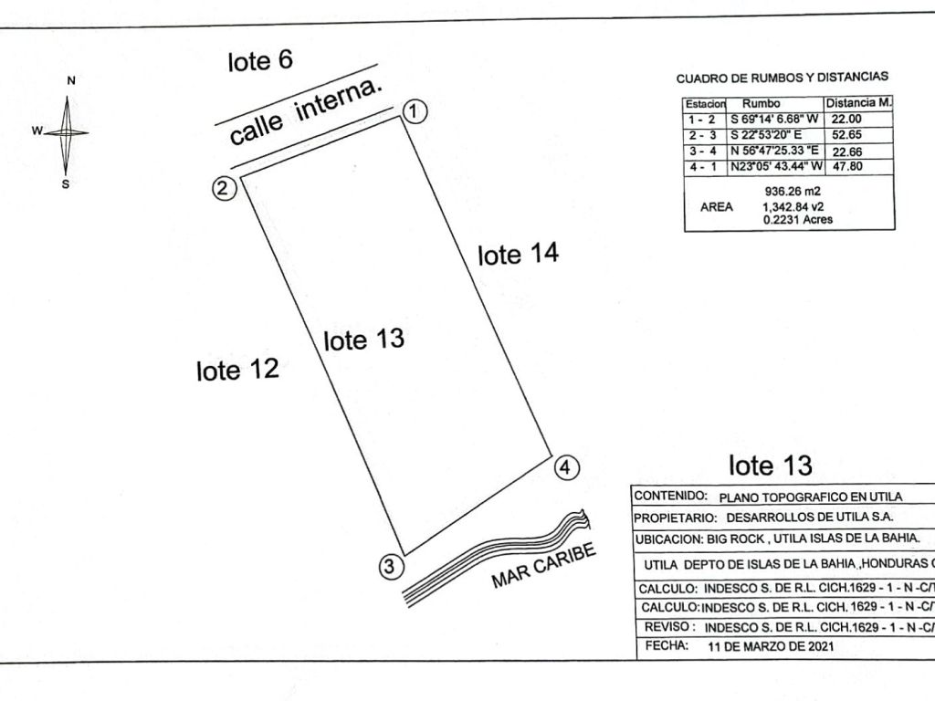 Listing ID: URE0663, Big Rock Utila, Bay Islands, HN - Big Rock, Oceanfront, Lot 13, Photo #